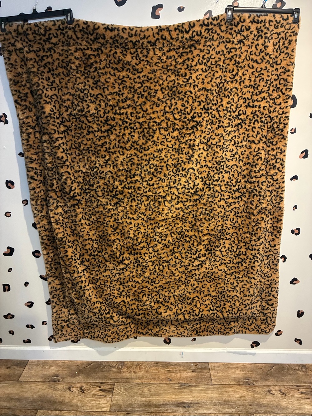 Artisan Leopard Print Throw Blanket in Tan and Black
